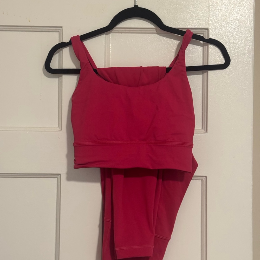 lululemon longline Energy Bra + Align Leggings in Passionate, Size 6